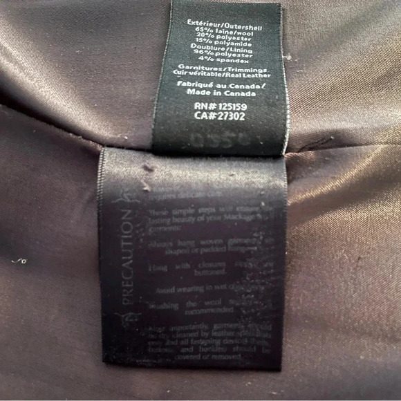 Mackage Wool and Leather Coat Size Large - Picture 15 of 16